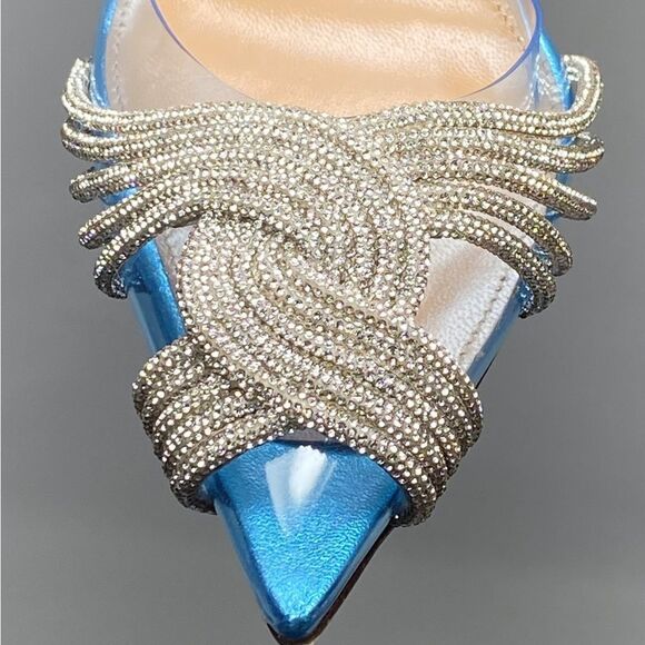 Aquazzura Gatsby Crystal-Embellished Slingback pumps size 38 - Picture 6 of 15